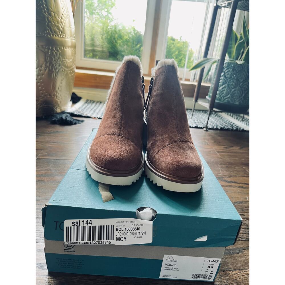 Toms Maude lightweight Comfortcore Block Heel Ankle Booties Sz 6.5 - Picture 5 of 13